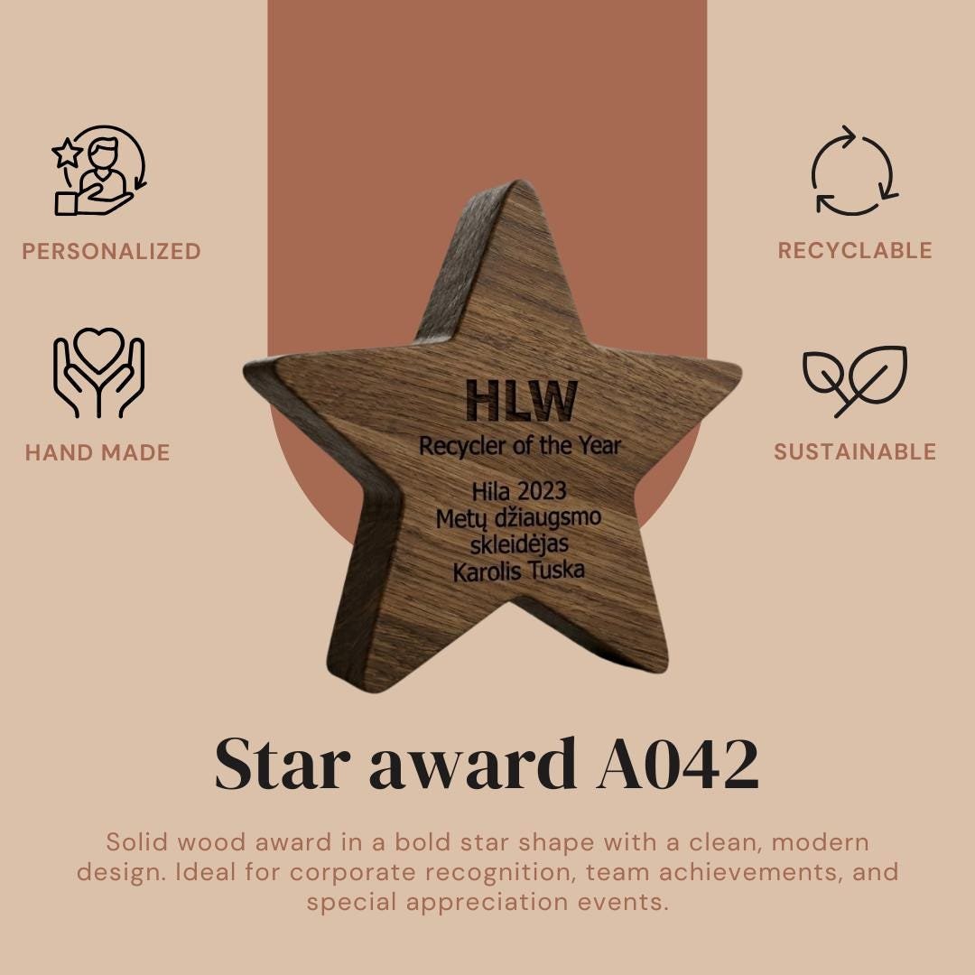Custom Trophy Star Award A042 - Image 2