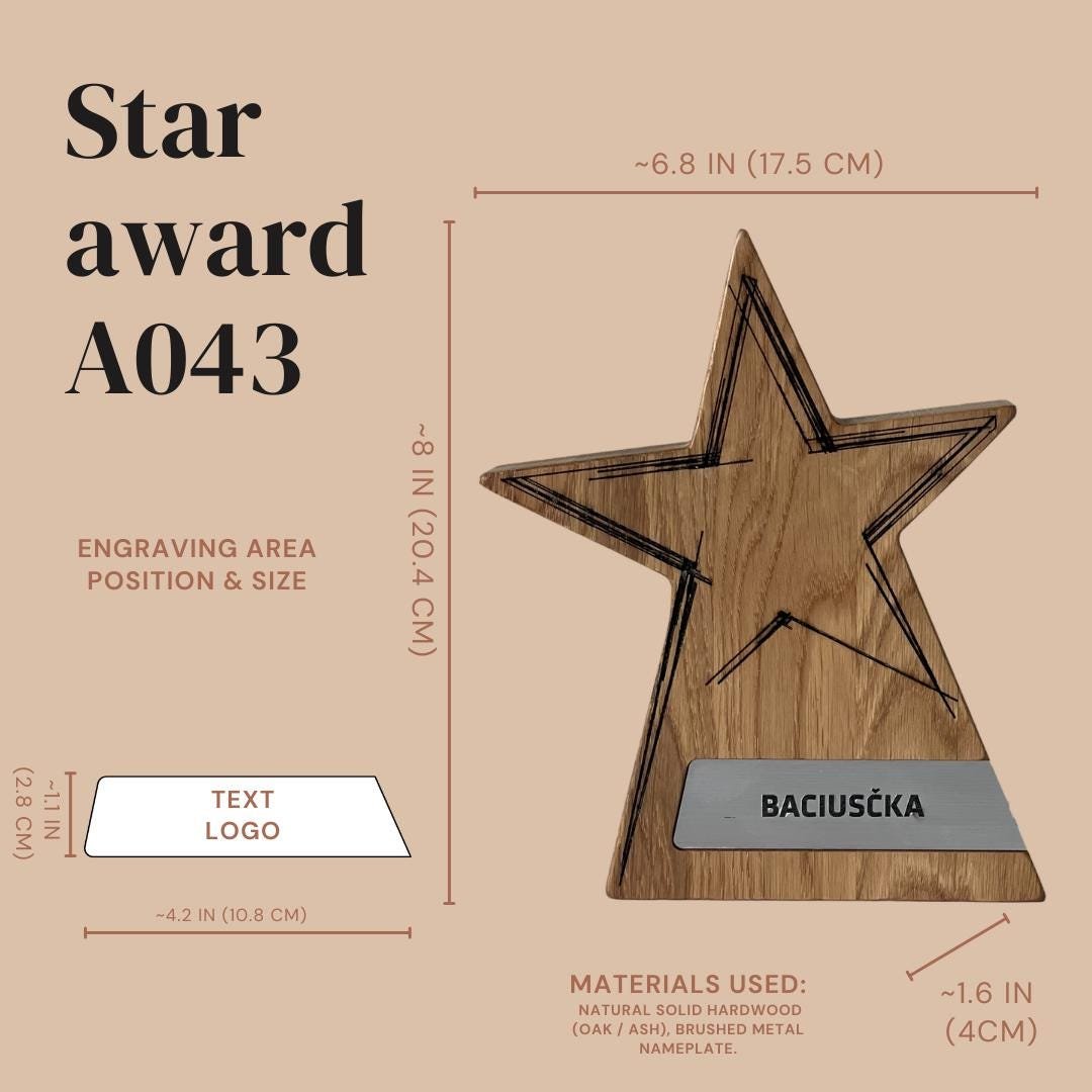 Award Plaque Star Award A043 - Image 3