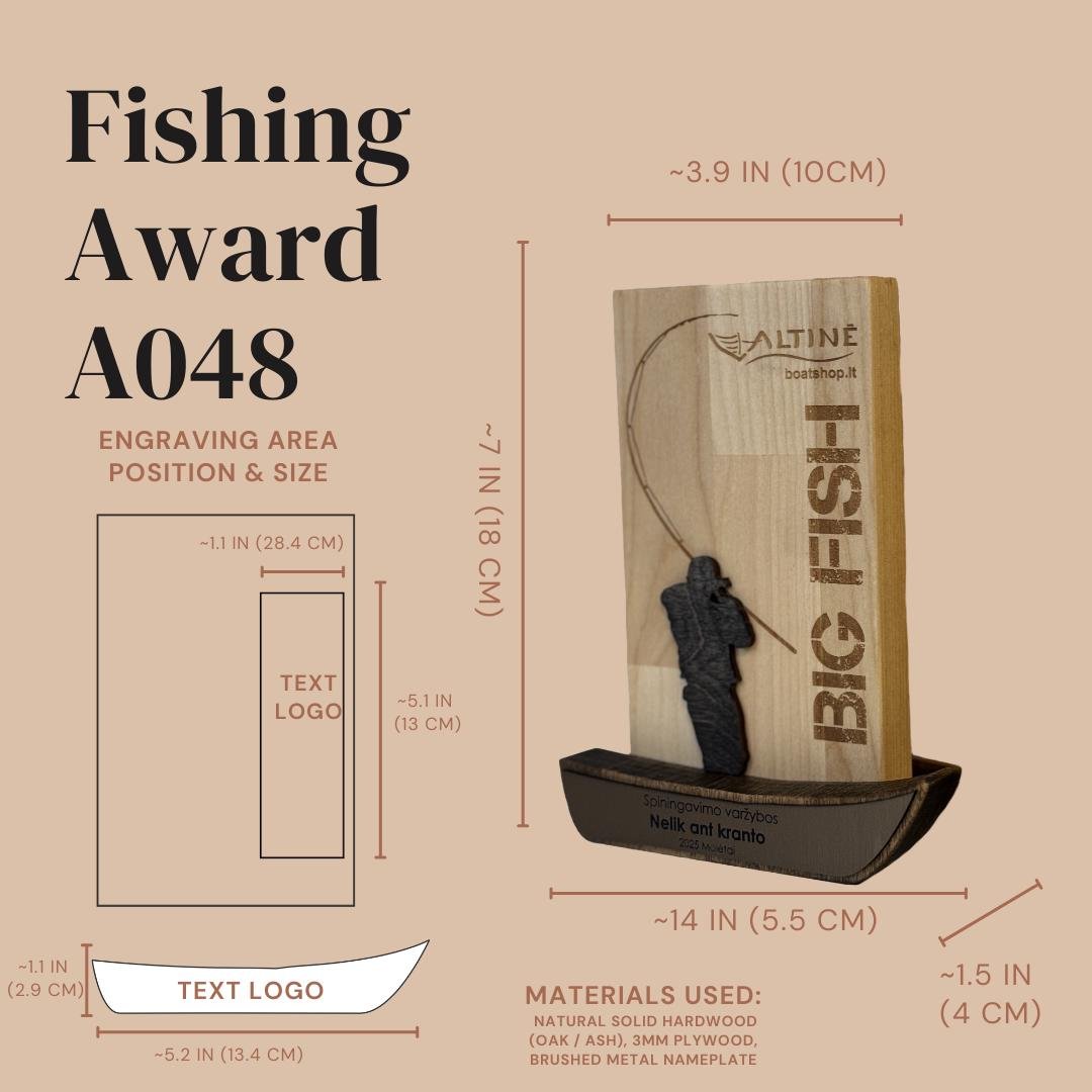 Custom Fishing Tournament Trophy A048 - Image 3