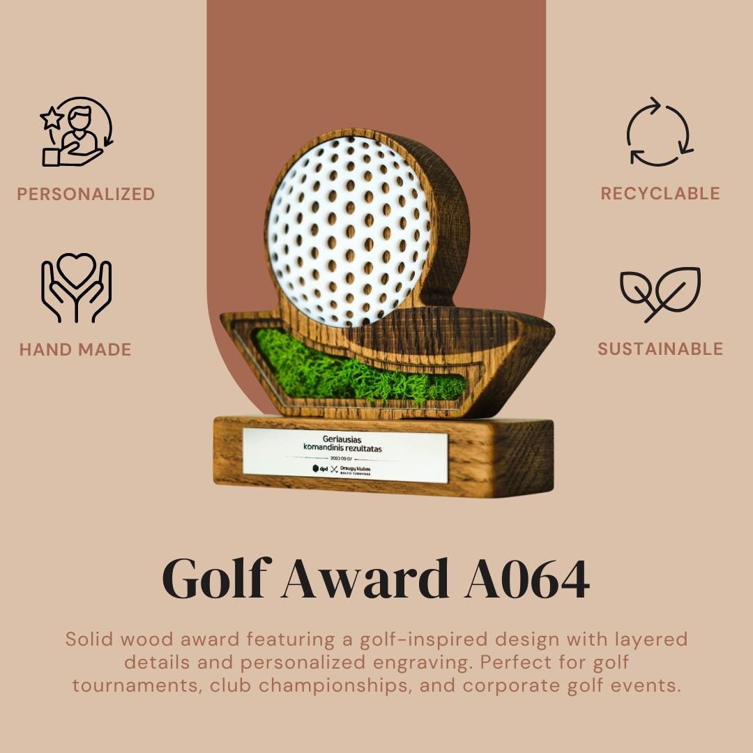 Custom Golf Trophy A064 - Image 2