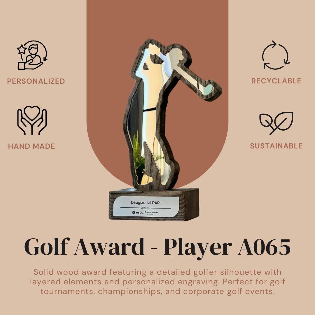 Personalized Golf Trophy A065 - Image 4