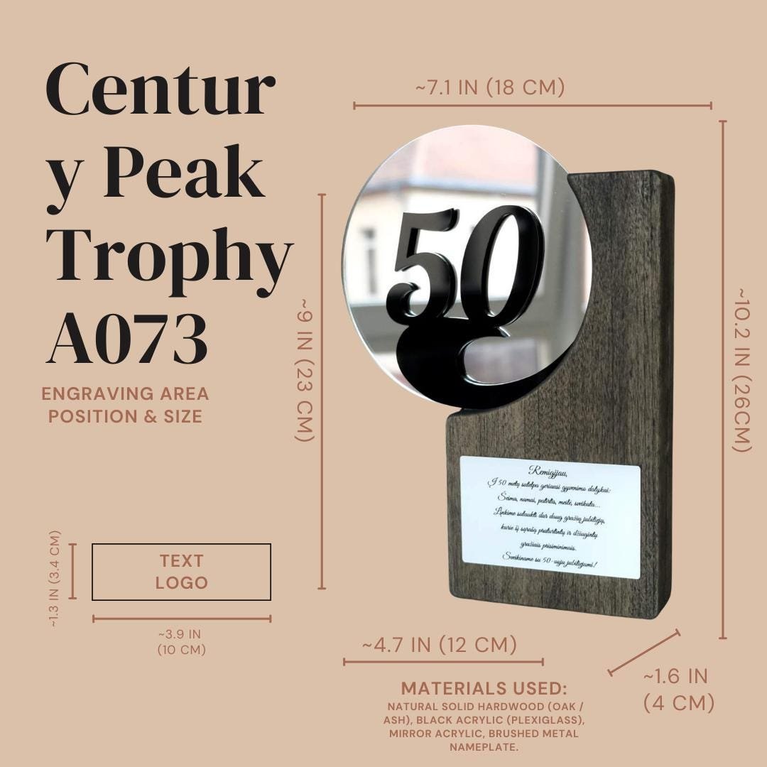 50th Birthday Trophy A073 - Image 3