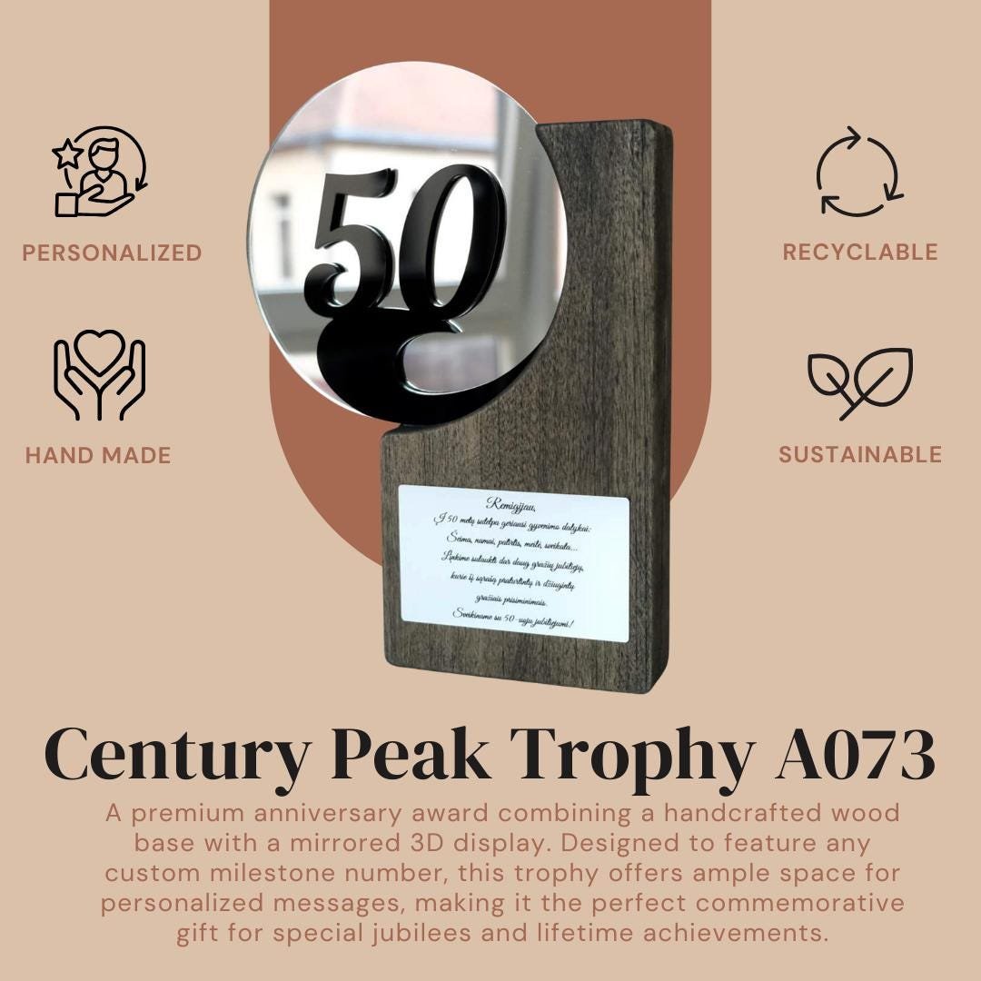 50th Birthday Trophy A073 - Image 2