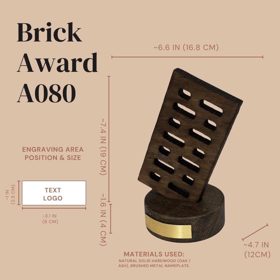 Custom Trophy Award for General Contractor A080 - Image 3