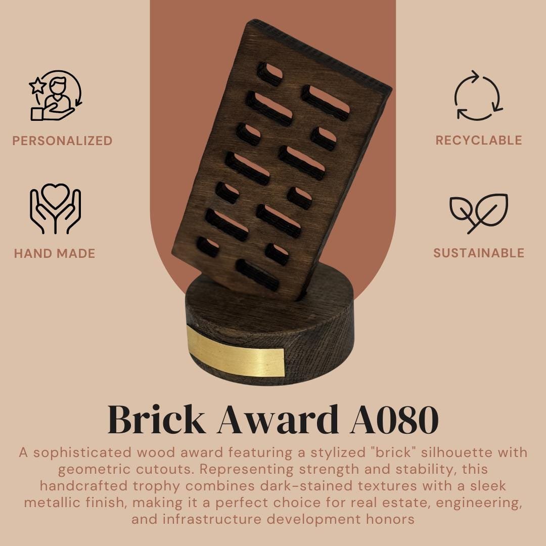 Custom Trophy Award for General Contractor A080 - Image 2